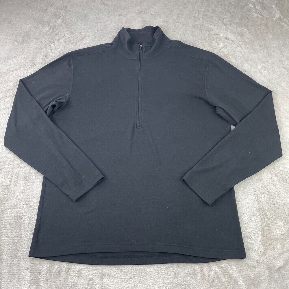 REI 1/4 Zip Pullover Men XL Black‎ Performance UPF 50 Long Sleeve Hike Outdoor